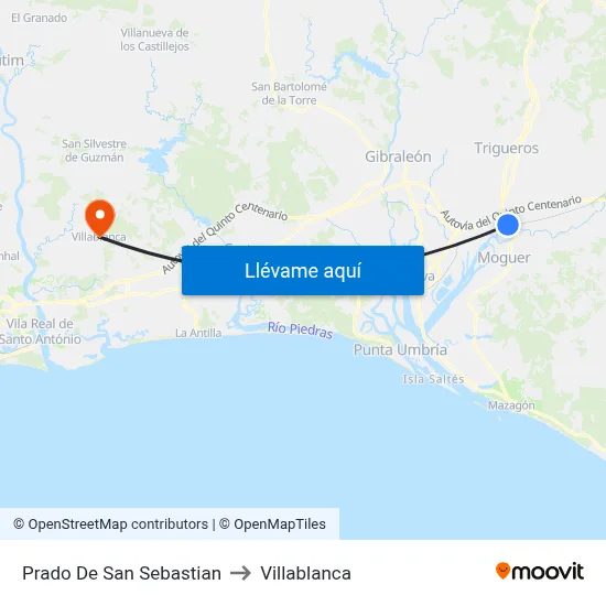 Prado De San Sebastian to Villablanca map