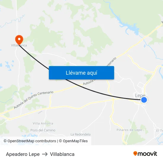 Apeadero Lepe to Villablanca map