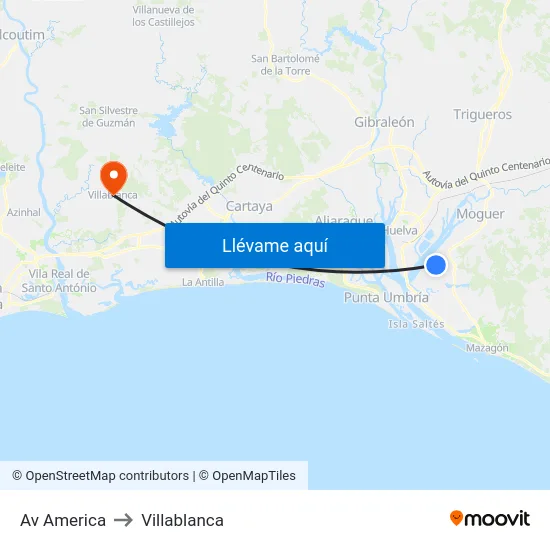 Av America to Villablanca map