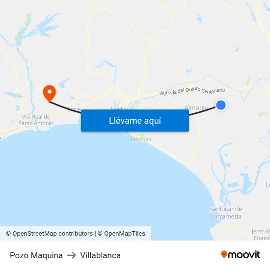 Pozo Maquina to Villablanca map