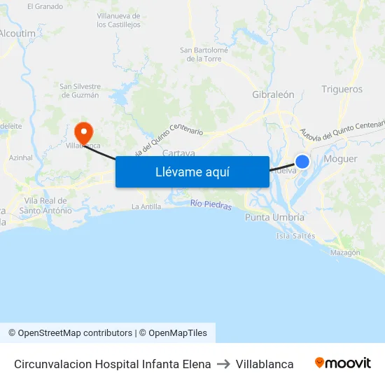 Circunvalacion Hospital Infanta Elena to Villablanca map