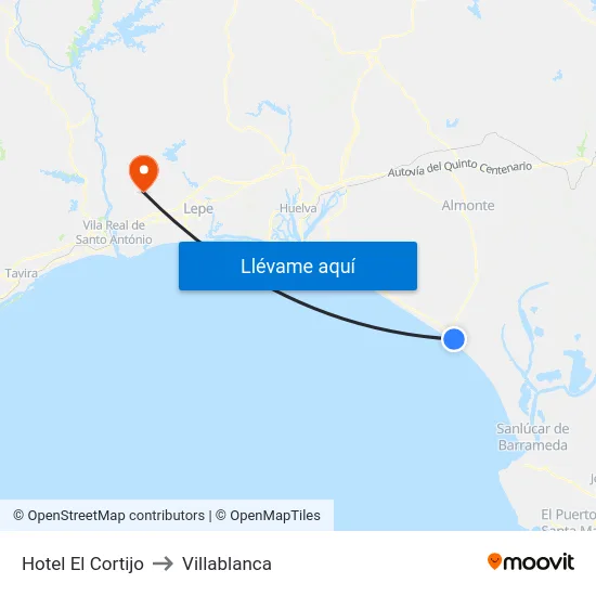 Hotel El Cortijo to Villablanca map