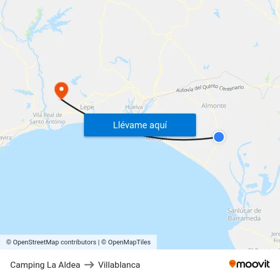 Camping La Aldea to Villablanca map