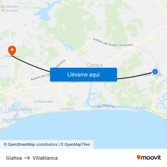 Giahsa to Villablanca map