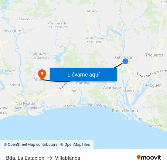 Bda. La Estacion to Villablanca map