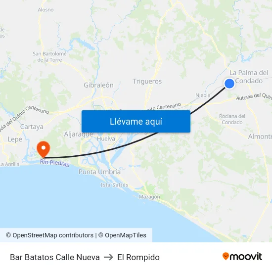 Bar Batatos Calle Nueva to El Rompido map