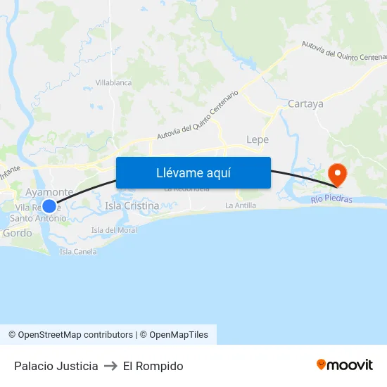 Palacio Justicia to El Rompido map