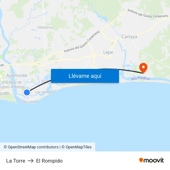 La Torre to El Rompido map
