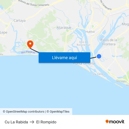 Cu La Rabida to El Rompido map