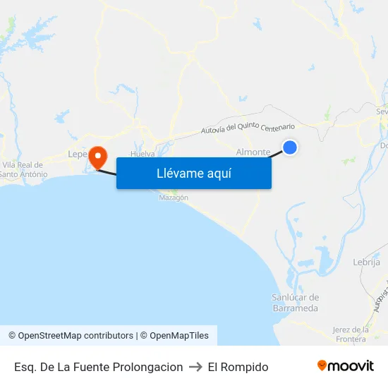 Esq. De La Fuente Prolongacion to El Rompido map