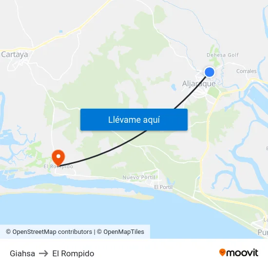 Giahsa to El Rompido map