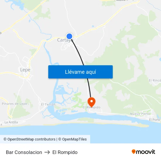 Bar Consolacion to El Rompido map