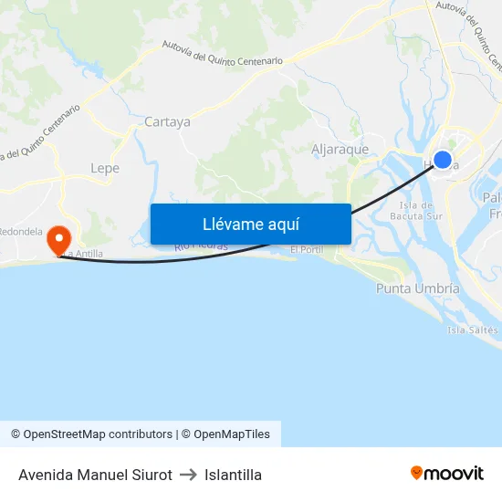 Avenida Manuel Siurot to Islantilla map