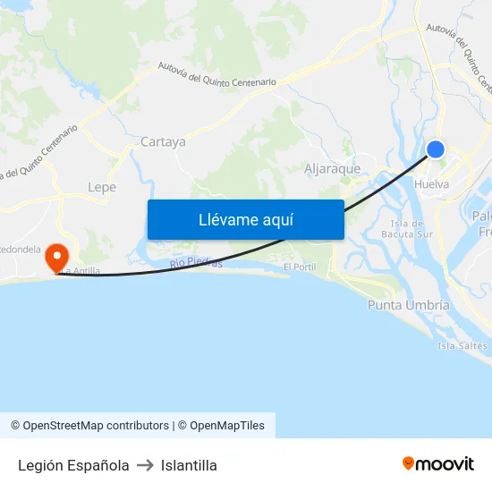 Legión Española to Islantilla map