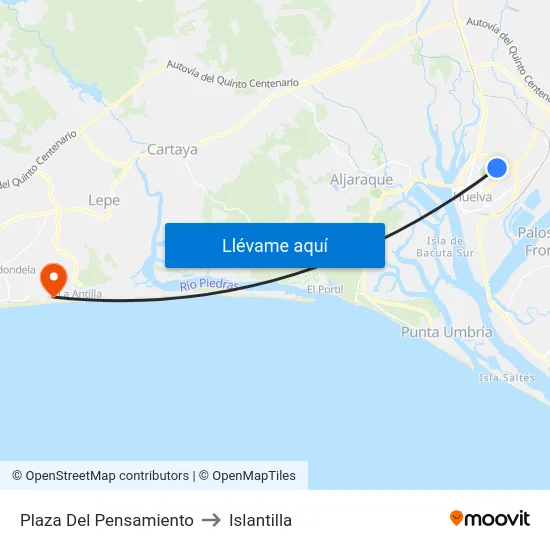 Plaza Del Pensamiento to Islantilla map