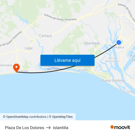 Plaza De Los Dolores to Islantilla map
