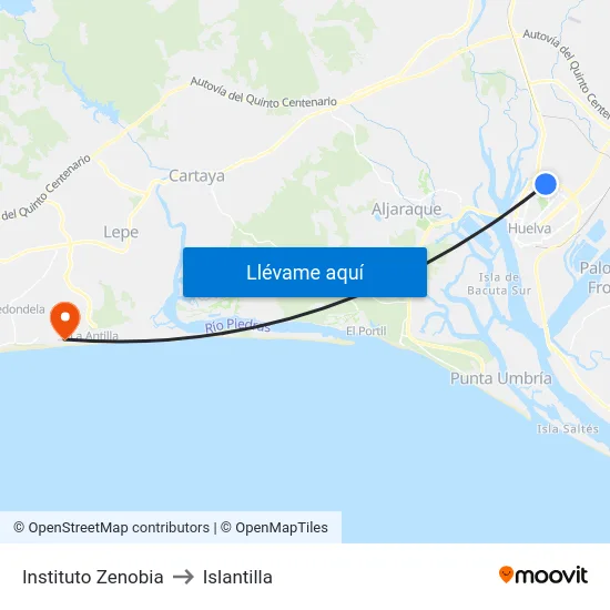 Instituto Zenobia to Islantilla map