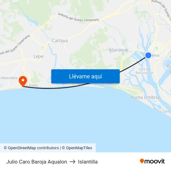 Julio Caro Baroja Aqualon to Islantilla map