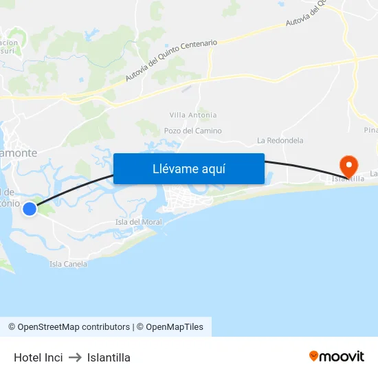 Hotel Inci to Islantilla map