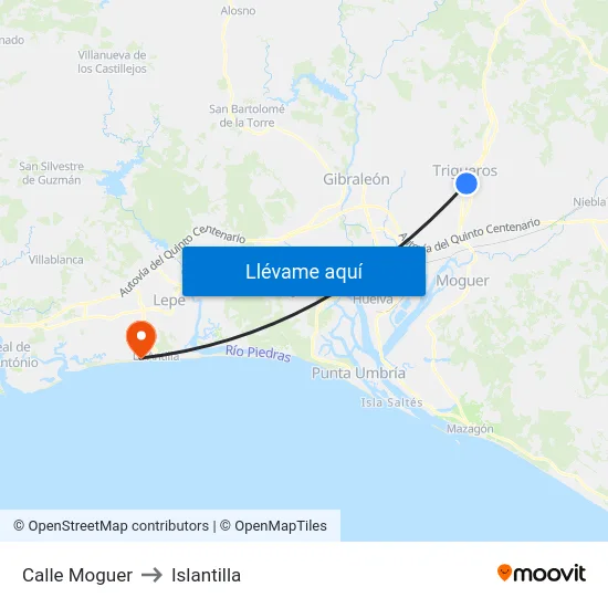 Calle Moguer to Islantilla map
