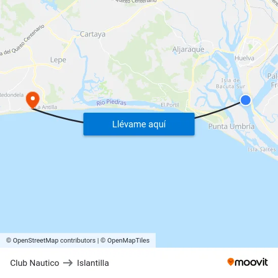 Club Nautico to Islantilla map