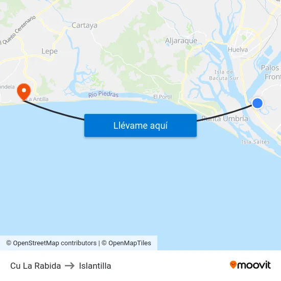 Cu La Rabida to Islantilla map