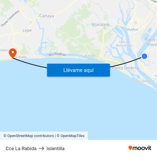 Cce La Rabida to Islantilla map