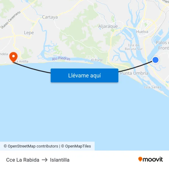 Cce La Rabida to Islantilla map