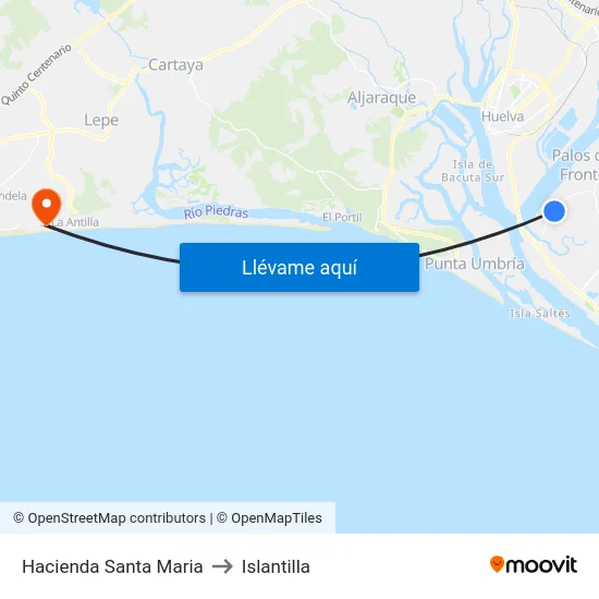 Hacienda Santa Maria to Islantilla map