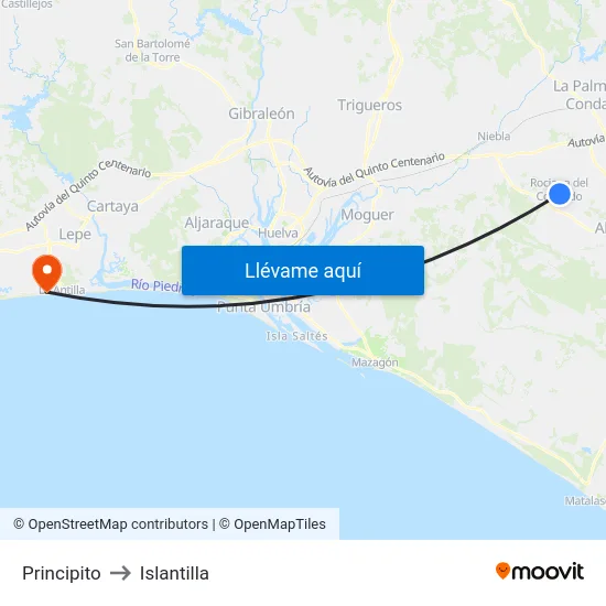 Principito to Islantilla map