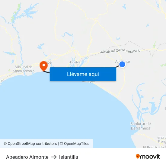 Apeadero Almonte to Islantilla map