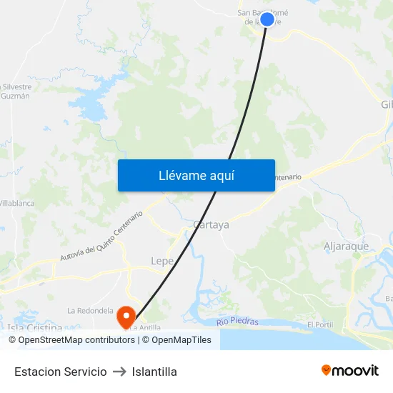 Estacion Servicio to Islantilla map