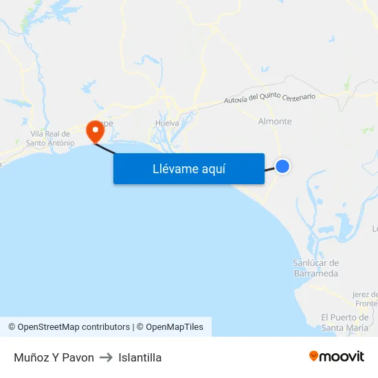 Muñoz Y Pavon to Islantilla map