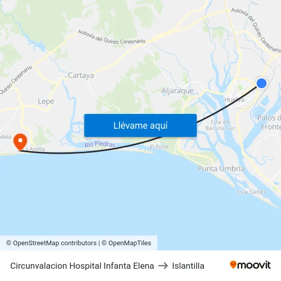 Circunvalacion Hospital Infanta Elena to Islantilla map