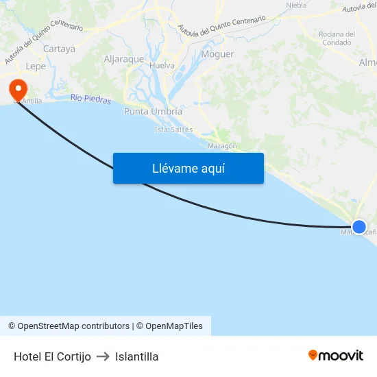 Hotel El Cortijo to Islantilla map