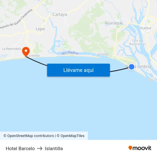 Hotel Barcelo to Islantilla map