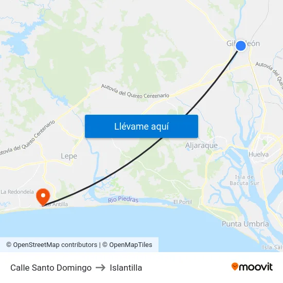 Calle Santo Domingo to Islantilla map
