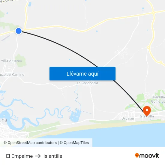 El Empalme to Islantilla map