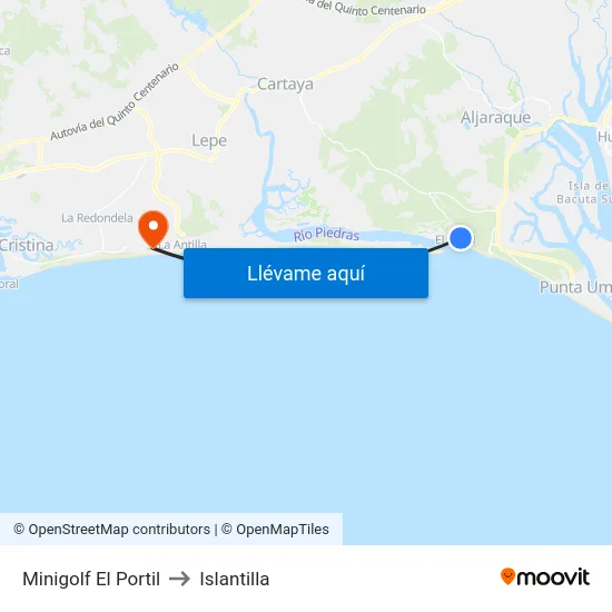 Minigolf El Portil to Islantilla map