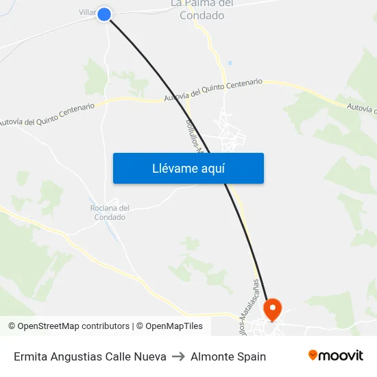 Ermita Angustias Calle Nueva to Almonte Spain map