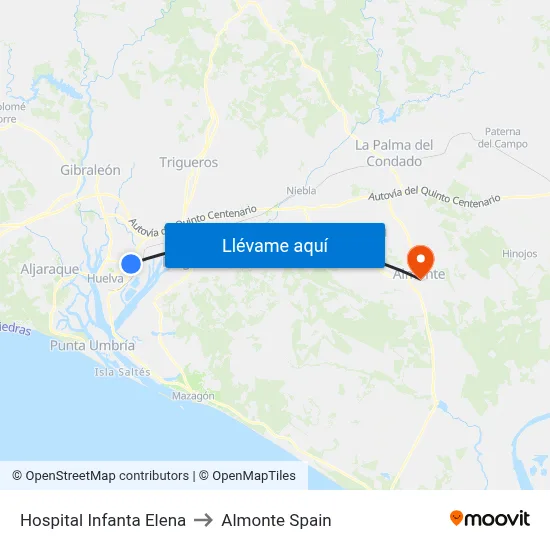 Hospital Infanta Elena to Almonte Spain map