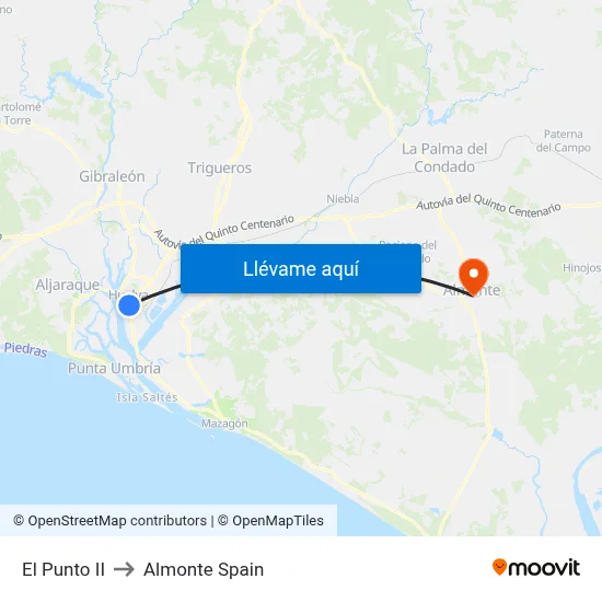 El Punto II to Almonte Spain map