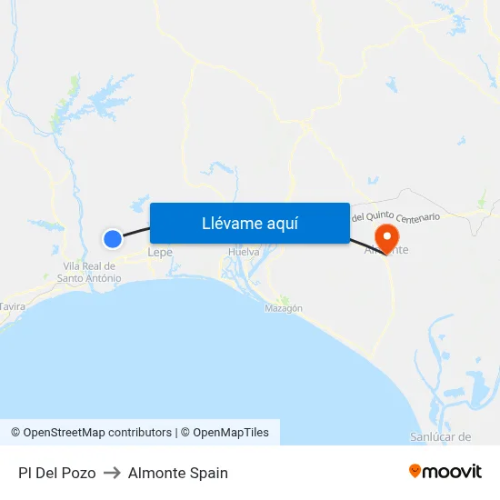 Pl Del Pozo to Almonte Spain map