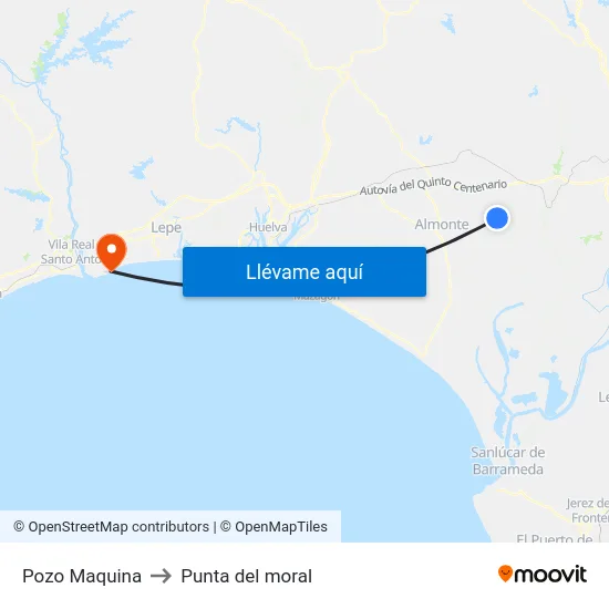 Pozo Maquina to Punta del moral map