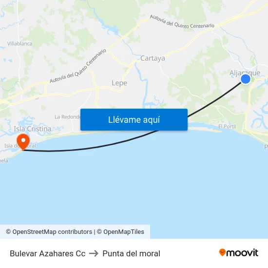 Bulevar Azahares Cc to Punta del moral map
