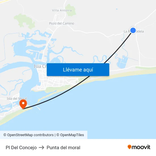 Pl Del Concejo to Punta del moral map