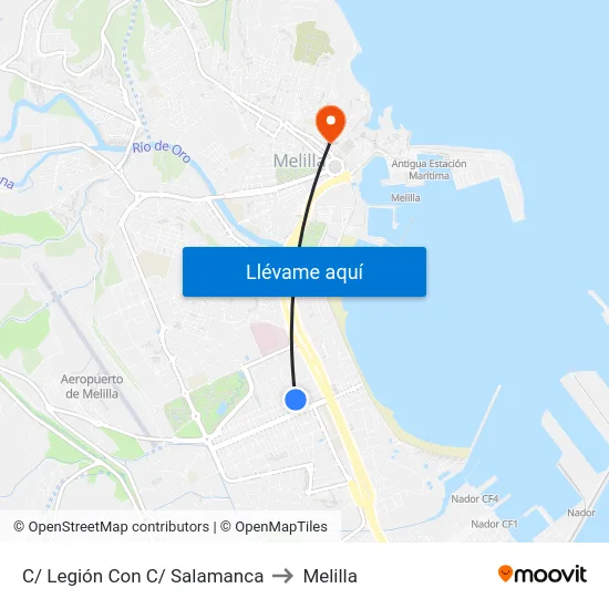 C/ Legión Con C/ Salamanca to Melilla map