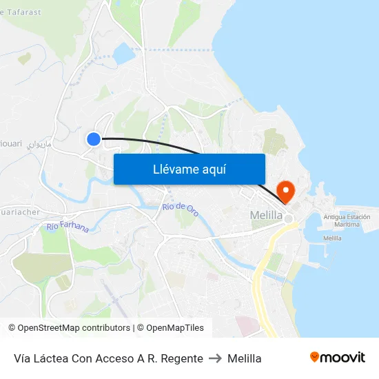 Vía Láctea Con Acceso A R. Regente to Melilla map