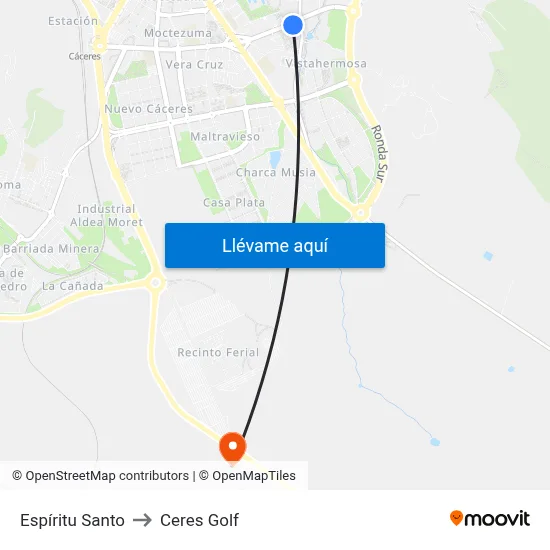 Espíritu Santo to Ceres Golf map