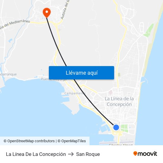 La Línea De La Concepción to La Línea De La Concepción map